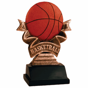 5 1/2" Basketball Ribbon Resin
