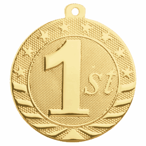 2" Bright Gold 1st Place Starbrite Medal