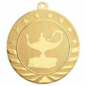 2 3/4" Lamp of Knowledge Starbrite Medal