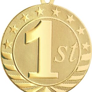 2 3/4" Bright Gold 1st Place Starbrite Medal