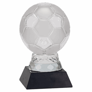6 1/4" Glass Soccer Ball with Marble Base