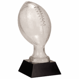 13 3/4" Glass Football with Black Marble Base
