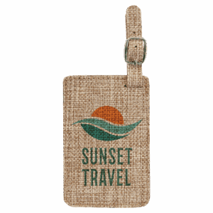 4 1/4" x 2 3/4" Sublimatable Burlap Luggage Tag