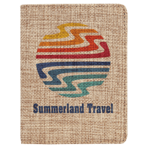 4 1/4" x 5 1/2" Sublimatable Burlap Passport Holder