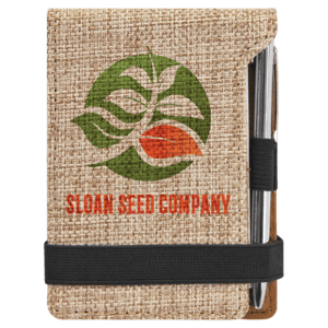 3 1/4" x 4 3/4" Sublimatable Burlap Mini Notepad with Pen