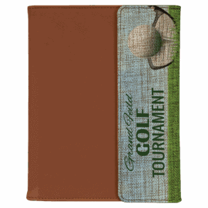 7" x 9" Rawhide Sublimatable Burlap Portfolio with Notepad