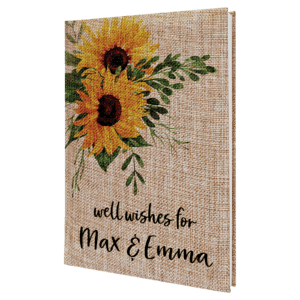 7" x 9 3/4" Burlap Sketch Book with White Unlined Notepad
