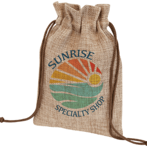 6 1/4" x 9" Burlap Drawstring Bag