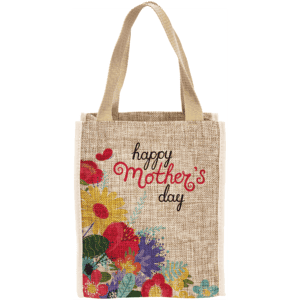 8" x 10" Burlap Sublimatable Gift Bag with 3" Gusset