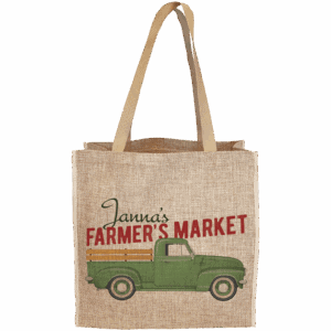 15 3/4" x 15 1/2" Burlap Sublimatable Gift Bag with 6 1/2" Gusset