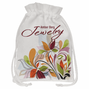6 1/4" x 9" White Canvas Drawstring Bag