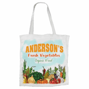 15 1/2" x 15 1/2" White Canvas Bag with 5" Gusset