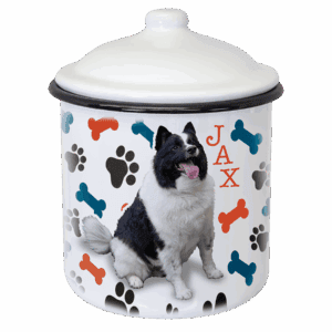 6.25" x 4.7" White/Black Canister with Lid