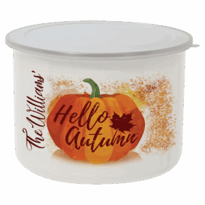 27 oz. Tall Enamel Container with Flexible Plastic Lid