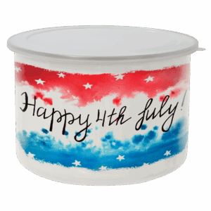40 oz. Tall Enamel Container with Flexible Plastic Lid
