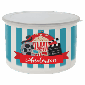 57 oz. Tall Enamel Container with Flexible Plastic Lid