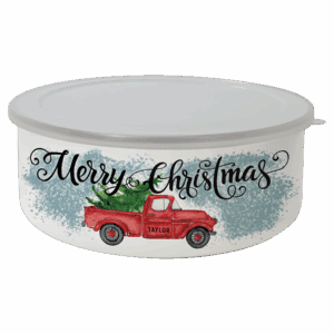 34 oz. Short Enamel Bowl with Lid