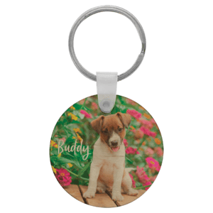1 3/4" Diameter Sublimatable Wood Keychain