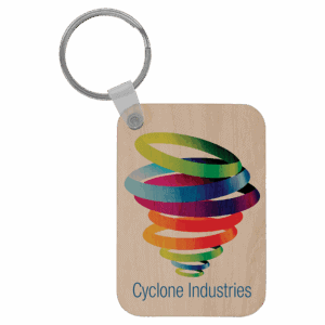2 5/8" x 1 7/8" Rectangle Sublimatable Wood Keychain
