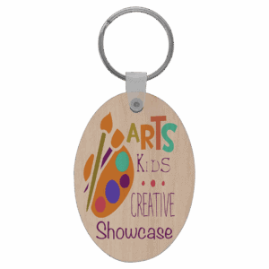 2 5/8" x 1 7/8" Oval Sublimatable Wood Keychain