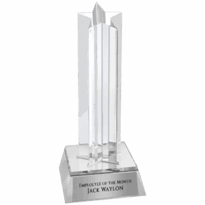 6 3/4" Silver Star Column Acrylic with Silver Base