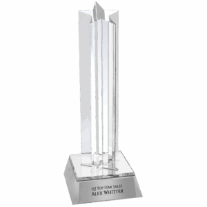 7 1/2" Silver Star Column Acrylic with Silver  Base