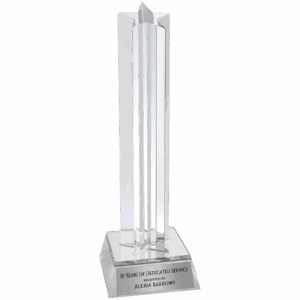 8 1/2" Silver Star Column Acrylic with Silver Base