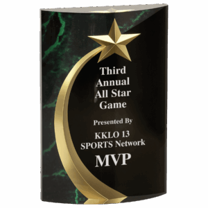 6 3/4" Marble Rounded Shooting Star Acrylic