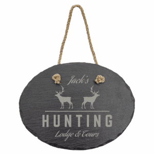7 3/4" x 6" Oval Slate Decor with Hanger String