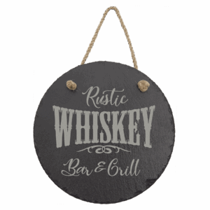 7 3/4" Round Slate Decor with Hanger String