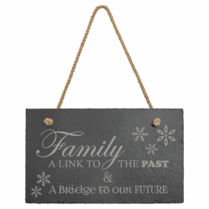 11 3/4" x 7" Rectangle Slate Decor with Hanger String