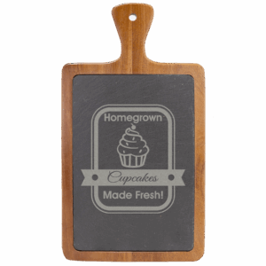 13 1/4" x 7" Acacia Wood/Slate Cutting Board