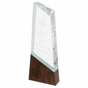 9 3/4" Peak Sierra Glass with Walnut Base