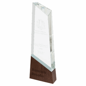 11" Peak Sierra Glass with Walnut Base