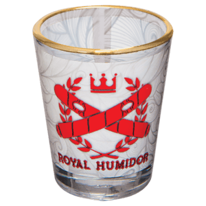 1 1/2 oz. Sublimatable Shot Glass with Gold Rim