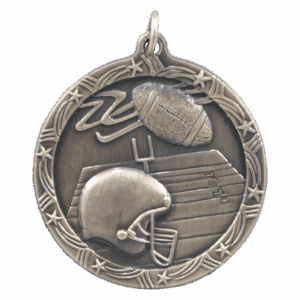 1 3/4" Football Shooting Star Medal