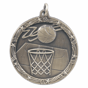 1 3/4" Basketball Shooting Star Medal