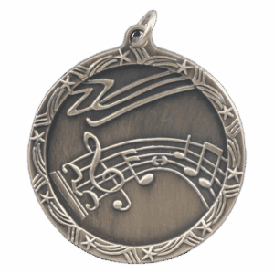 1 3/4" Music Shooting Star Medal