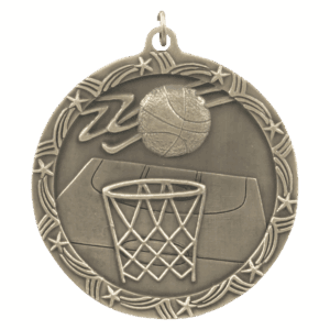 2 1/2" Basketball Shooting Star Medal