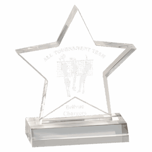 5" x 5" Star Acrylic Award with 4" Base