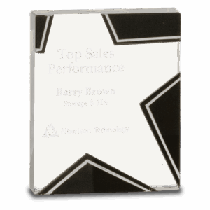 6 1/4" Silver and Black Star Glass