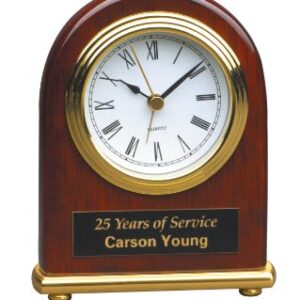 4" x 5" Rosewood Piano Finish Arch Desk Clock