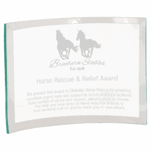 10" x 7" x 3/8" Jade Glass Crescent