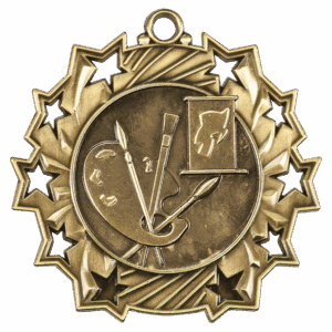 2 1/4" Art Ten Star Medal
