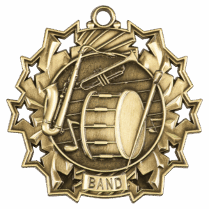 2 1/4" Band Ten Star Medal
