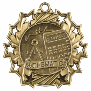 2 1/4" Math Ten Star Medal
