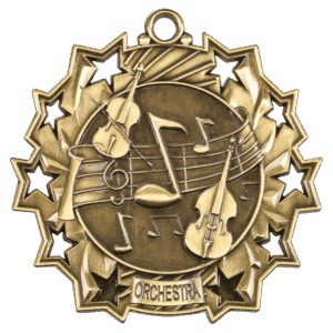 2 1/4" Orchestra Ten Star Medal