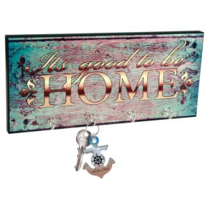 11" x 5" Gloss White Unisub Sublimatable Keyhanger with 4 Silver Hooks