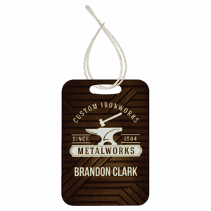 2-Sided Semi-Gloss Aluminum Rectangle Bag Tag