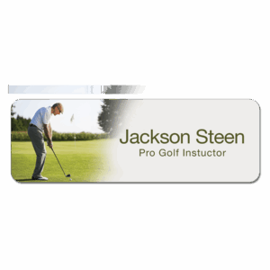 3" x 1" Gloss White Unisub FRP Sublimatable Name Badge with Radius Corners